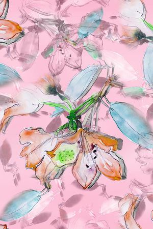 热带植物印花华亿平台图片