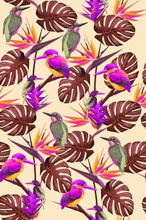 天堂鸟花印花华亿平台图片