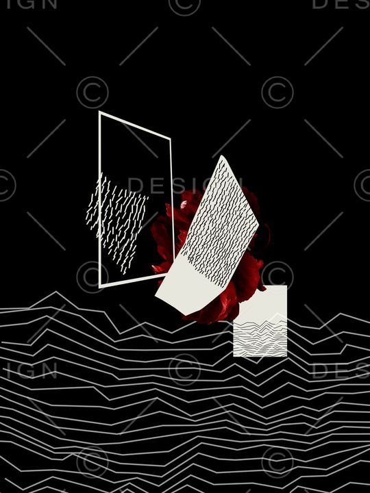 原创几何抽象男装定位花印花华亿平台图片