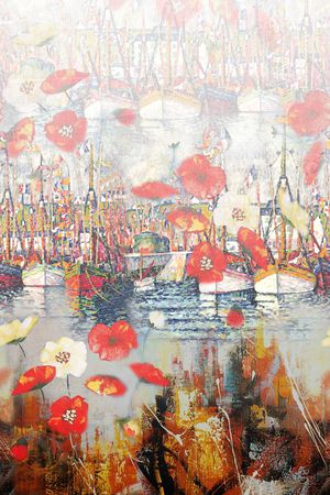 油画花卉印花华亿平台图片