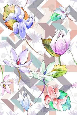 荷花印花华亿平台图片