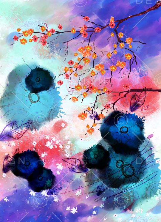 水墨印花华亿平台图片