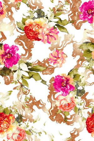 牡丹印花华亿平台图片