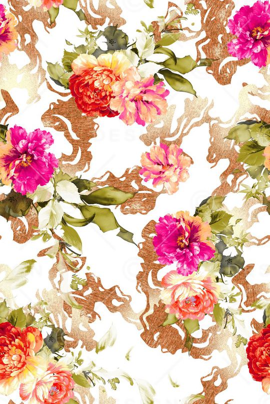 牡丹印花华亿平台图片