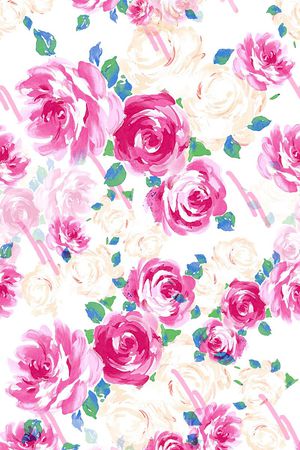 手绘花卉印花华亿平台图片