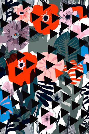 日式花朵印花华亿平台图片