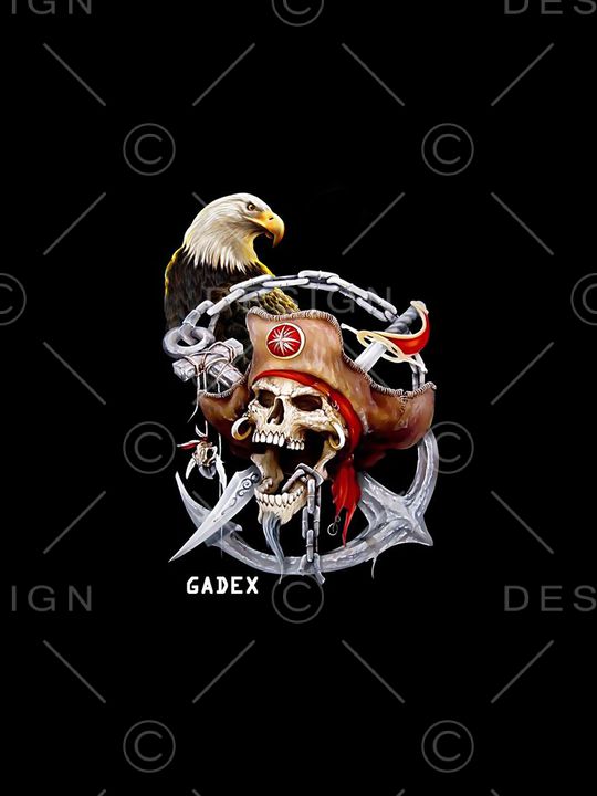 海盗骷髅印花华亿平台图片