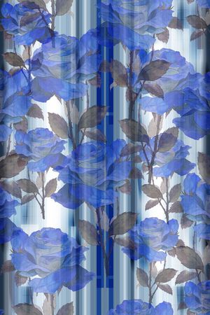 复古、彩绘、玫瑰印花华亿平台图片