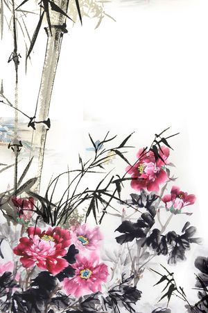 工笔画印花华亿平台图片