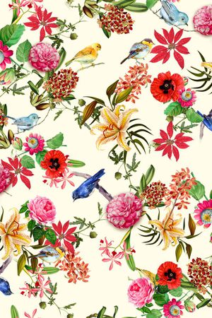 花鸟03印花华亿平台图片