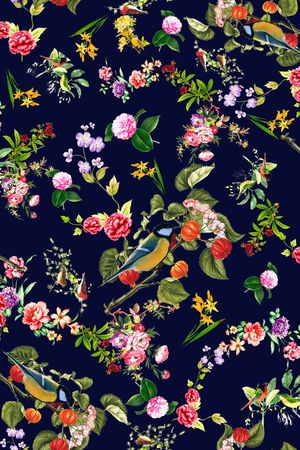 花鸟02印花华亿平台图片