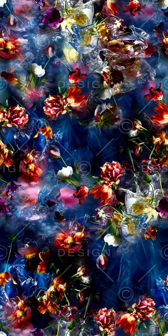 写实花卉植物印花华亿平台图片