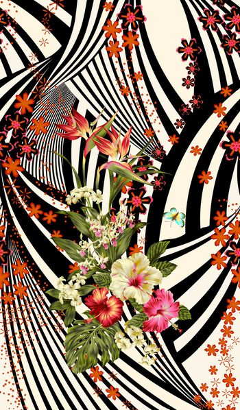 花卉印花华亿平台图片