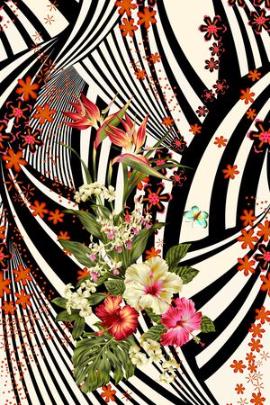 花卉印花华亿平台图片