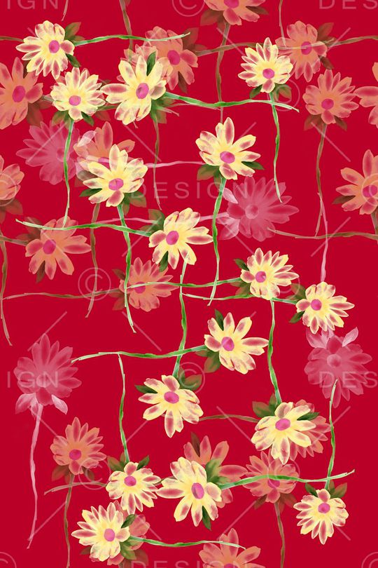 时尚花卉印花华亿平台图片