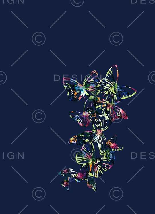 蝴蝶印花华亿平台图片