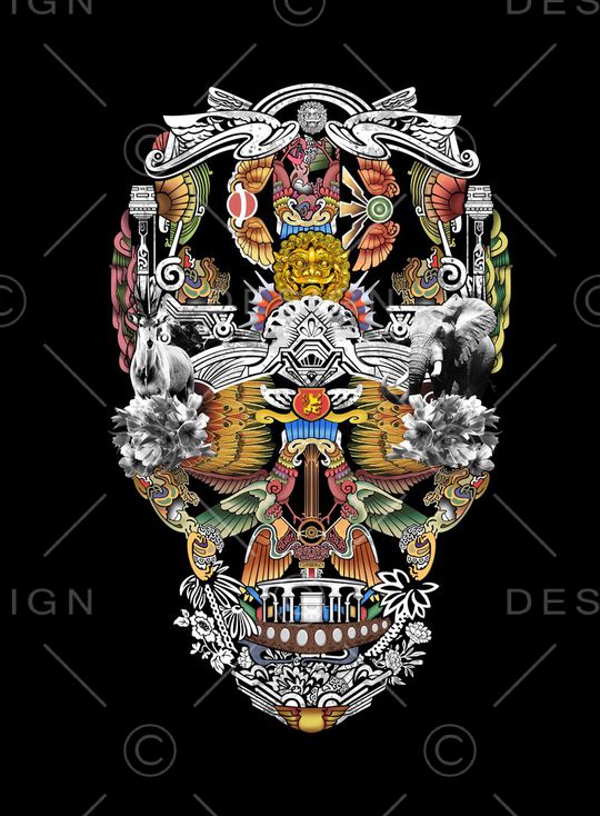 骷髅印花华亿平台图片