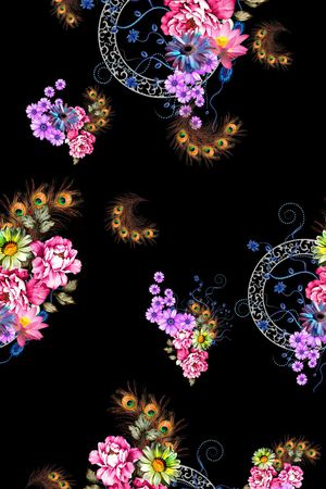 羽毛印花华亿平台图片