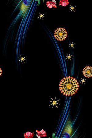 羽毛印花华亿平台图片