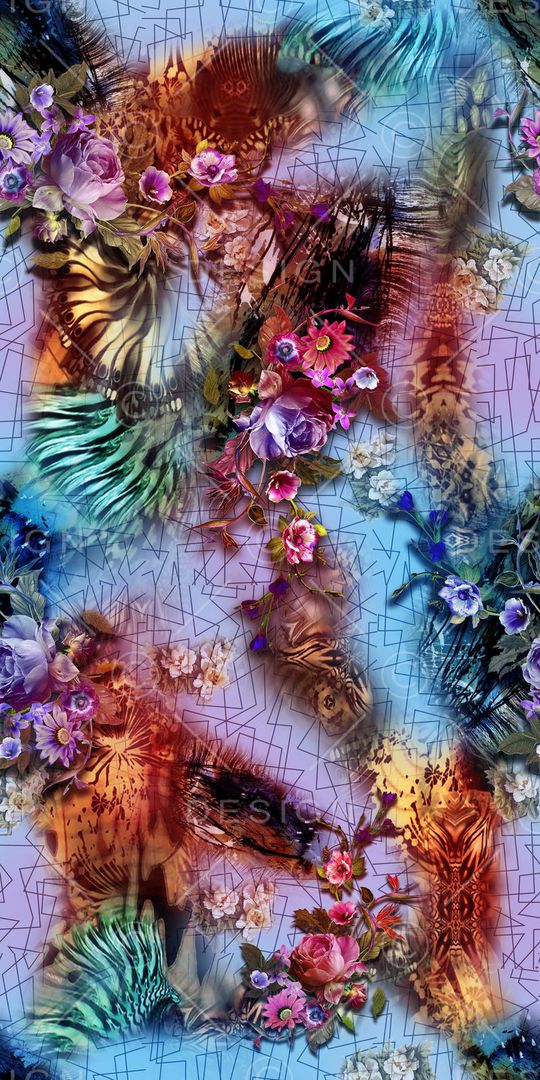 花卉印花华亿平台图片