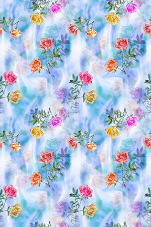 满版花卉印花华亿平台图片