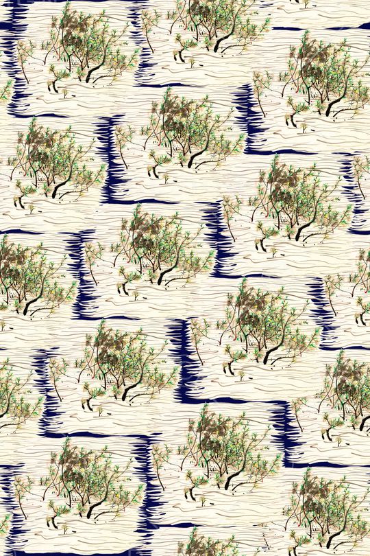 水墨印花华亿平台图片