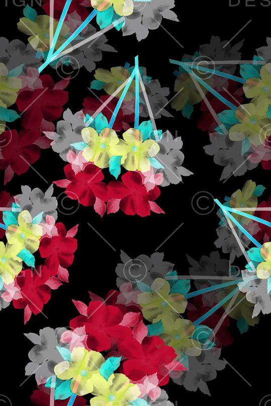 风格化花卉印花华亿平台图片