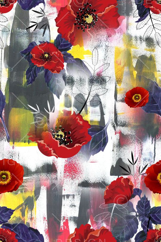 花卉印花华亿平台图片