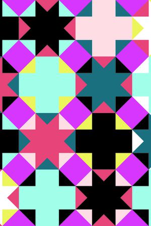 几何色块印花华亿平台图片