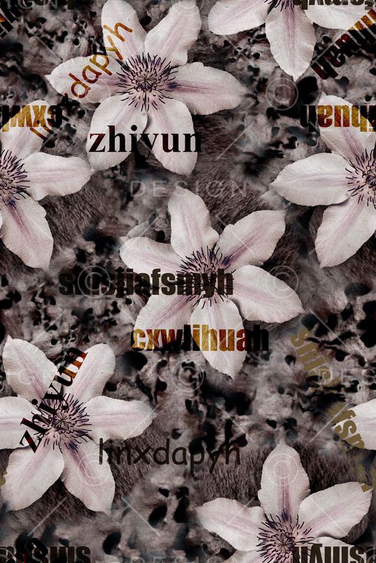 时尚抽象花朵花卉数码印花印花华亿平台图片