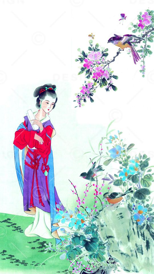 山水画印花华亿平台图片