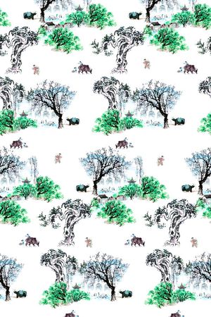 手绘可爱趣味印花华亿平台图片