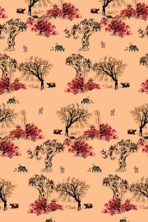 手绘可爱趣味印花华亿平台图片