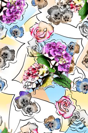 花卉、线条、几何色块印花华亿平台图片