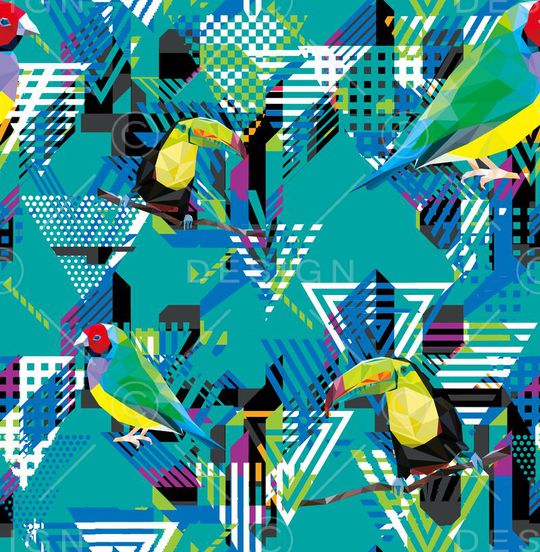 不规则几何印花华亿平台图片