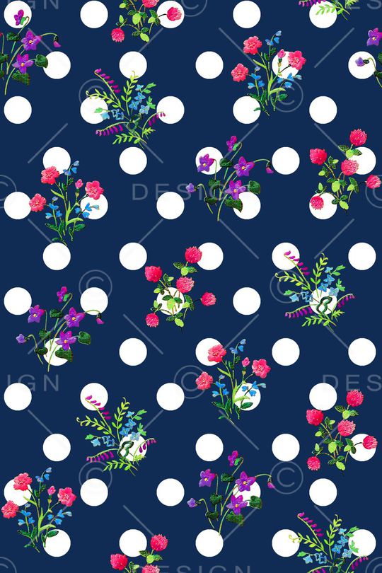 抽象手绘满版小碎花印花华亿平台图片