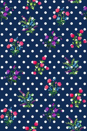 抽象手绘满版小碎花印花华亿平台图片