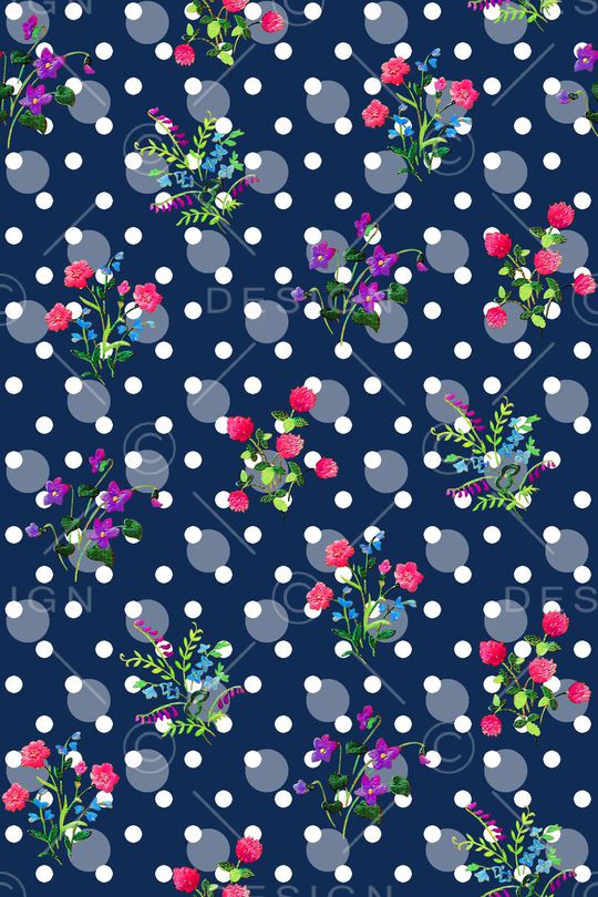 抽象手绘满版小碎花印花华亿平台图片