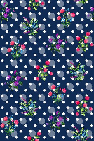 抽象手绘满版小碎花印花华亿平台图片