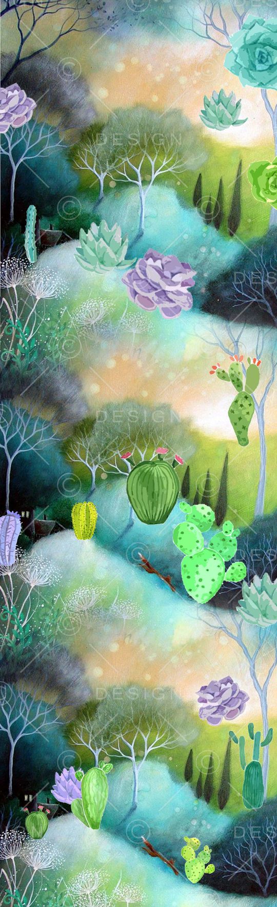 多肉植物长丝巾印花华亿平台图片