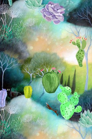 多肉植物长丝巾印花华亿平台图片