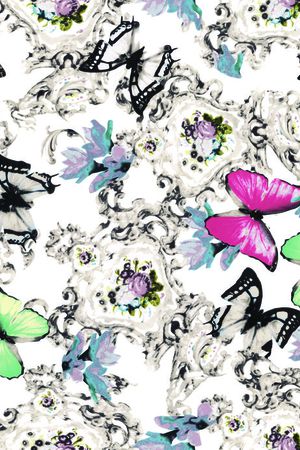 蝴蝶印花华亿平台图片