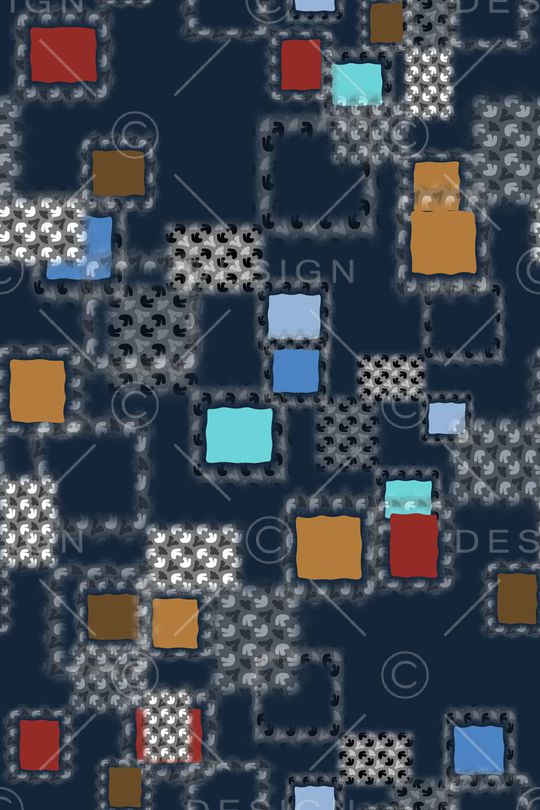 格子方框印花华亿平台图片