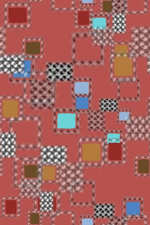 格子方框印花华亿平台图片