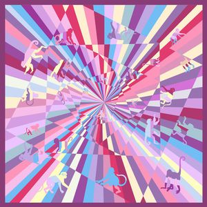 不规则几何印花华亿平台图片