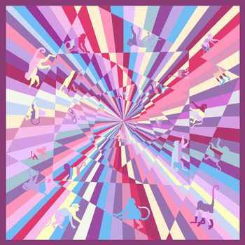 不规则几何印花华亿平台图片