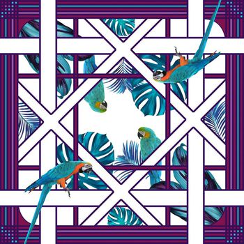 鹦鹉印花华亿平台图片