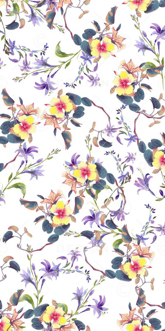 手绘花印花华亿平台图片