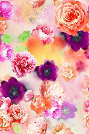 满版花卉印花华亿平台图片