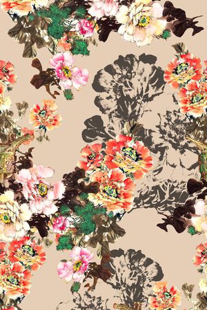 水墨印花华亿平台图片